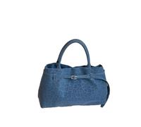 AD-BCrbgen Borsa a Tracolla in Pelle Scamosciata da Donna, Grande e Versatile, con Manico Superiore, in Tinta Unita e Opaca(Blue)