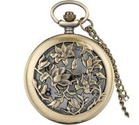AD-BCrbgen Orologio da Tasca Meccanico Steampunk da 2 Pezzi con Catena - Orologio da Uomo Vintage in Ottone a Carica Manuale, Orologio da Gilet in Stile Antico e Set di Accessori for ciondoli