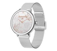 AD-BCrbgen Smartwatch da donna impermeabile AMOLED da 1,19 pollici con schermo sempre attivo e ricarica wireless (Color : Steel)