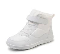 AD-BCrbgen Stivali Invernali Alti for Bambini, Larghi, a Piedi Nudi, for Bambine e Ragazzi, Caldi, Impermeabili, Antiscivolo, minimalisti | Crescita Naturale(White,32)
