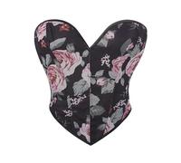 AD-BCrbgen Top Corsetto for Donna - Lingerie Modellante Overbust dal Design Rinascimentale for l'uso Quotidiano o for Eventi Speciali(Black 014,L)