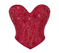 AD-BCrbgen Top Corsetto for Donna - Lingerie Modellante Overbust dal Design Rinascimentale for l'uso Quotidiano o for Eventi Speciali(Dark Red,XS)