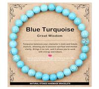 AD Beads - Braccialetto fatto a mano da 4 mm, 6 mm, 8 mm, 10 mm, pietra naturale per la pace e la tranquillità, meditazione, yoga, guarigione e energia, regalo unisex, 6 mm