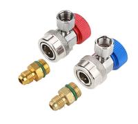 AD/C ADATTATORI A/C R134 Adattatori AC Connettore ad alto livello rapido Aria condizionata Adattatore accoppiatore con tappo in ottone 90 ° Accoppiatrici rapidi Connettori Kit