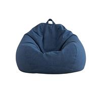 AD.CON Poltrona a Sacco Indoor con riempimento di perle EPS, Puff, poltrona relax, cuscino da seduta, cuscino da pavimento, Bean Bag (L, Blu navy)