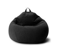 AD.CON Pouf con imbottitura in perle di EPS, cuscino per poltrona relax, 80 x 90 x 50 cm, 185 l, colore nero