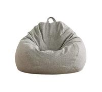 AD.CON Pouf imbottito con perle EPS, poltrona relax, cuscino da pavimento, Bean Bag 100 x 120 x 50 cm, grigio chiaro, 300 l