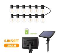 Ad Energia Solare Sfera Stringa Luce LED Rétro Lampadina Giardino, Esterno Fairy