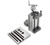 AD INTERNATIONAL Mini tornio per fresa - tipo girevole con morsetti - 90 x 50 mm - ghisa & struttura in acciaio per utensili