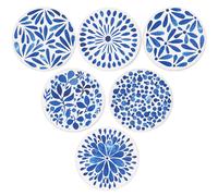 AD Set of 6 Coasters for Drinks Absorbing Round Ceramic Stone Coaster