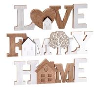 AD TREND 1 Pezzo Decorazione Scritta Love Family o Home in Legno MDF 35,5 x 9 cm 3 Decori