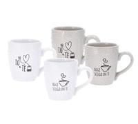 AD TREND 1 Pezzo Tazza Tazzone Latte in Ceramica 200 ml 2 Colori 2 Decori