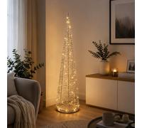 Ad Trend Albero di Natale oro in PE con 50 LED a Batteria luce calda H 100 cm