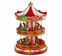 Ad Trend Giostra Carosello Natalizia con 82 LED, Movimento e Musica D 30,5x42,5 cm