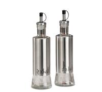 Ad Trend Menage in Vetro e Acciaio per Olio e Aceto 300 Ml D 7 Cm H 24,5 Cm