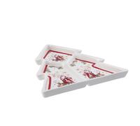 Ad Trend Piatto Forma Albero Natale 30 x 29,5 Cm Bianco Rosso