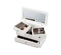 Ad Trend Portagioie in MDF 30 x 15 x 17 Cm - Organizer Gioielli Capiente ed Elegante Bianco