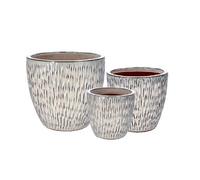 Ad Trend Set 3 Cachepot Ceramica Crema H 23-29-35 cm
