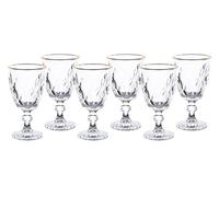 AD TREND Set 6 Bicchieri Calici da Tavola in Vetro Kreaty Gold 25 cl
