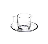 AD TREND Set 6 Pezzi Tazzine Tazze Caffè in Vetro con Piattini