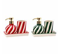 Ad Trend Set Bagno 2 Pezzi in Ceramica con Vassoio Assortito 19x10 cm 1 Set - Accessori Bagno