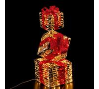 Ad Trend Torre Pacchi Regalo di Natale Oro 400 LED da Interno/Esterno 25x25x77 cm 1 Pz
