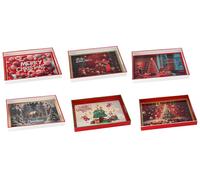 Ad Trend Vassoio Rettangolare Natale Plastica 40 x 30 Cm H 5 Cm Ass. Multicolor 1 Pz