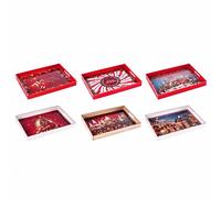 Ad Trend Vassoio Rettangolare Natalizio in Plastica Assortito 40x30 cm 1 Pz - Accessorio Decorativo per la Tavola di Natale