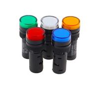 AD16-16 16mm LED Power Indicator Light Panel 12V DC 220V AC Red Green Blue Yellow Pilot Signal Lamp Lights(Rot,12V)