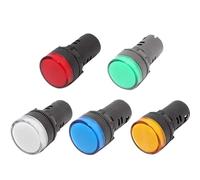 AD16-22 Indicatore luminoso in plastica da 22 mm 12V 24V 220V Lampada a LED Rosso Verde Blu Bianco Giallo Lampada di segnalazione a LED 1 pz(12V Blue LED)