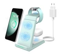 ADADADPU - Caricatore senza fili 3 in 1, compatibile con Galaxy Watch 8/7/6/5/5 Pro/4/3/Active 2, caricatore wireless per Samsung S25 S24 S23 S22 Ultra S21 Note 20 Galaxy Buds