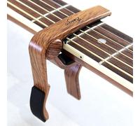 ADAGIO PRO Capotastos con 5 plettri gratuiti per chitarre acustiche o elettriche. Accessorio Capotastos in palissandro e nero adatto anche per ukulele e banjo corde (palissandro)