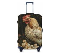 ADAhgu A Brood of Chickens - Copertura elastica universale per valigia, con stampa di polli, protezione per bagagli per casa e viaggi d'affari, Nero , XL, Bagaglio a mano