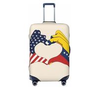 ADAhgu A Forma Di Cuore USA Venezuela Stampa Alla Moda Valigia Copertura Personalizzata Protezione Dei Bagagli per Viaggi e Affari, Nero , L