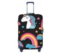 ADAhgu Accessori Unicorno Stampa Alla Moda Valigia Copertura Personalizzata Protezione Bagagli per Viaggi e Affari, Nero , L