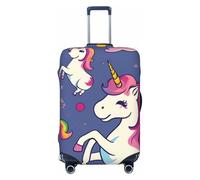 ADAhgu Accessori Unicorno Stampa Alla Moda Valigia Copertura Personalizzata Protezione Bagagli per Viaggi e Affari, Nero , L