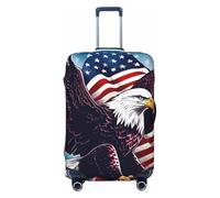 ADAhgu American Bald Eagle Print Stretch Valigie Copertura Universale Elastico Casa Bagagli Protector Viaggio di lavoro, Nero , L, Bagaglio a mano