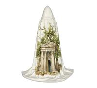 ADAhgu Antico edificio con ramo di ulivo romano e stampa greca carnevale mantello con cappuccio unisex Cosplay costume festival celebrazioni abbigliamento all'aperto