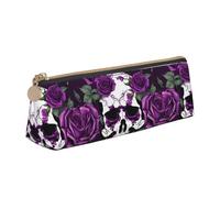 ADAhgu Astuccio con stampa scheletro rosa viola, versatile, leggero, con cerniera, per penne e studenti scolastici