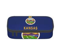ADAhgu Astuccio grande con stampa bandiera del Kansas, astuccio portapenne per la scuola, viaggi, studenti, professionisti