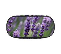 ADAhgu Astuccio viola lavanda floreale stampa floreale astuccio scuola studenti viaggio ufficio uso cancelleria trucco organizzatore, Nero , Taglia unica, Organizer per borse