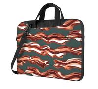 ADAhgu Bacon Pattern Print Elegante e protettiva Laptop Bag Leggero e versatile per viaggi di lavoro, Nero , 13 inch