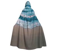 ADAhgu Beach Clear Sea Sand Print Mantello con cappuccio Unisex Costume Per Carnevale Cosplay Accessorio Vampiro Partito Forniture