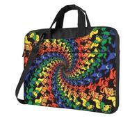 ADAhgu Bear Dancing Tie Dye Print Borsa per laptop elegante e protettiva leggera e versatile per viaggi di lavoro, Nero , 13 inch