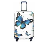 ADAhgu Blue Butterfly On Flower Print - Copertura elastica universale per valigia, per casa, viaggi d'affari, Nero , L, Bagaglio a mano