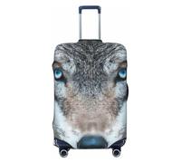 ADAhgu Blue Eyes Wolf Print - Copertura per valigia alla moda personalizzata per viaggi e affari, Nero , M