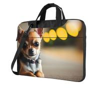ADAhgu Borsa per computer portatile con stampa di cane chihuahua 1, elegante e protettiva, leggera e versatile per viaggi di lavoro, Nero , 15.6 inch