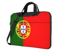 ADAhgu Borsa per computer portatile elegante e protettiva con stampa bandiera portoghese, leggera e versatile per viaggi di lavoro, Nero , 14 inch