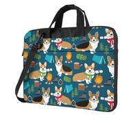 ADAhgu Borsa per computer portatile elegante e protettiva con stampa Corgi leggera e versatile per viaggi di lavoro, Nero , 15.6 inch