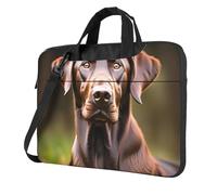 ADAhgu Borsa per computer portatile leggera e versatile con stampa Labrador Retriever marrone elegante e protettiva per viaggi di lavoro, Nero , 13 inch